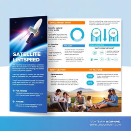 A visually appealing brochure design showcasing the benefits of satellite internet speed