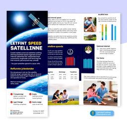 A visually appealing brochure design showcasing the benefits of satellite internet speed