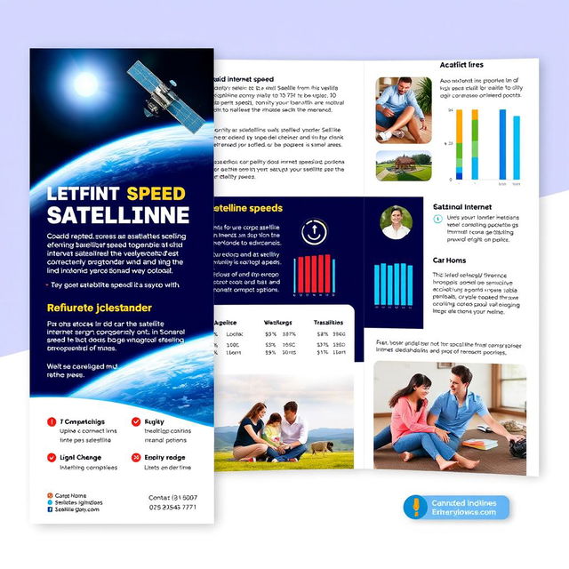 A visually appealing brochure design showcasing the benefits of satellite internet speed