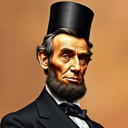 A colorful reconstruction of Abraham Lincoln, depicting him in a distinguished pose