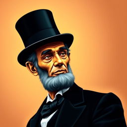 A colorful reconstruction of Abraham Lincoln, depicting him in a distinguished pose