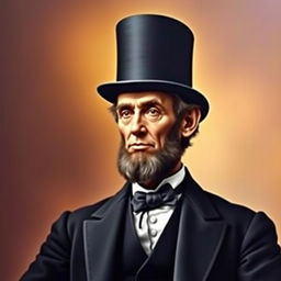 A colorful reconstruction of Abraham Lincoln, depicting him in a distinguished pose