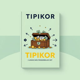 A simple yet impactful book cover design for 'TIPIKOR - Langkah Baru Pengembalian Aset'