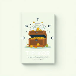A simple yet impactful book cover design for 'TIPIKOR - Langkah Baru Pengembalian Aset'
