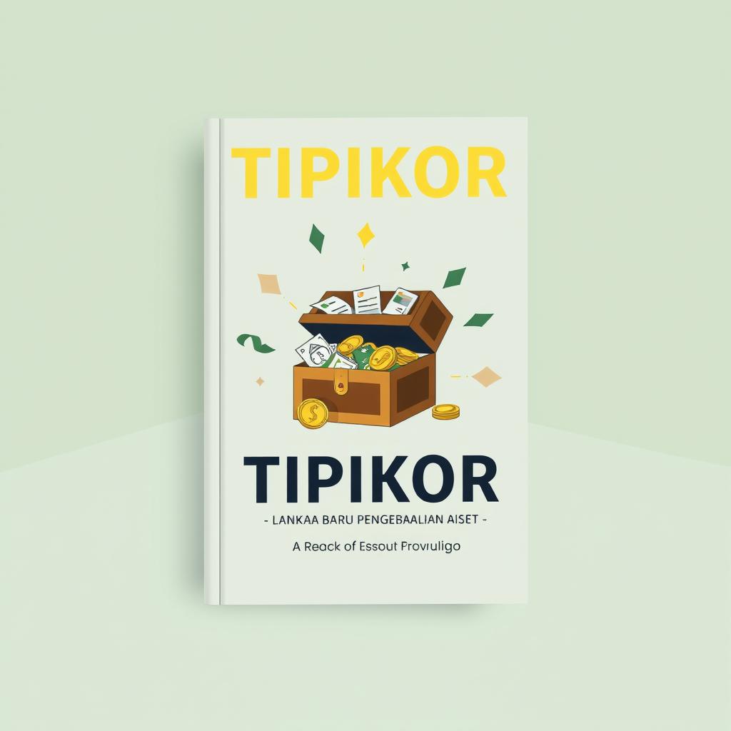 A simple yet impactful book cover design for 'TIPIKOR - Langkah Baru Pengembalian Aset'