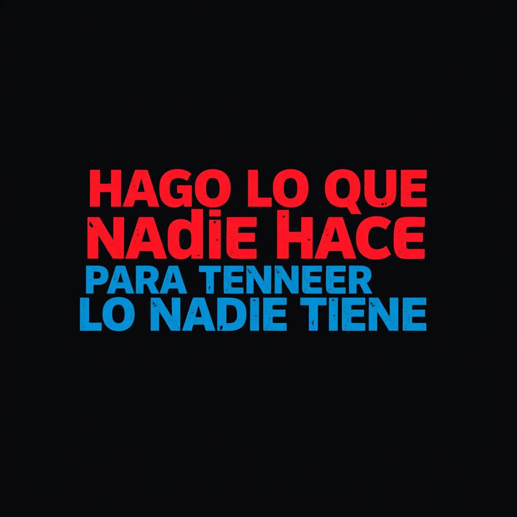 A striking Facebook cover design featuring the phrase "Hago lo que nadie hace para tener lo que nadie tiene" prominently displayed