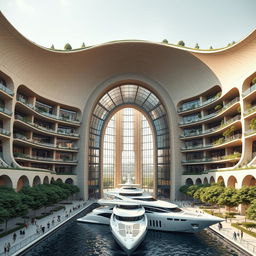 A stunning architectural masterpiece designed to resemble the appearance of Persepolis in Iran, featuring a grand archway