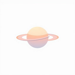 A minimalistic icon design representing planet Saturn, featuring its iconic rings clearly defined