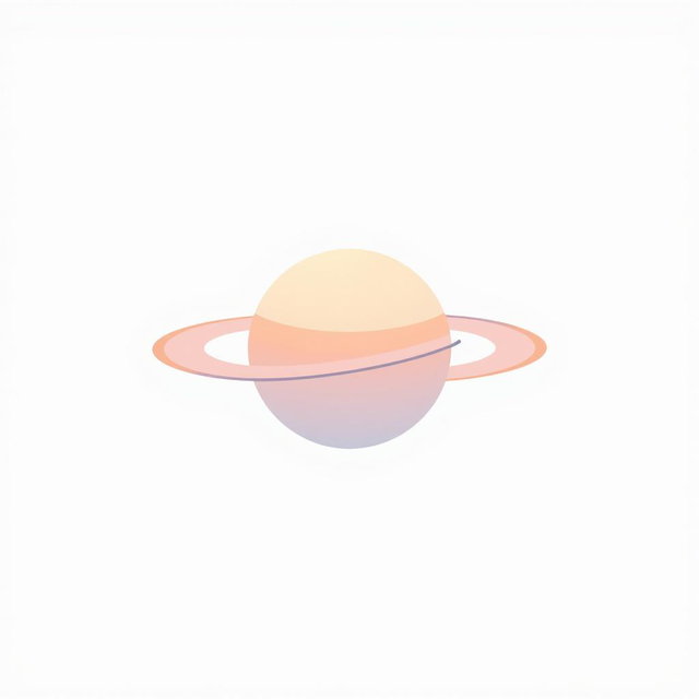 A minimalistic icon design representing planet Saturn, featuring its iconic rings clearly defined