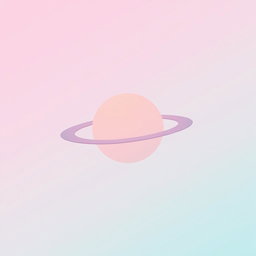 A minimalistic icon design representing planet Saturn, featuring its iconic rings clearly defined
