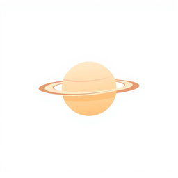 A minimalistic icon design representing planet Saturn, featuring its iconic rings clearly defined