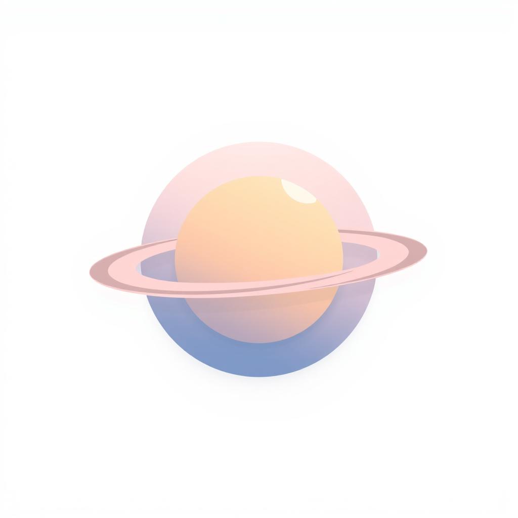 A minimalistic icon design representing planet Saturn, featuring its iconic rings clearly defined