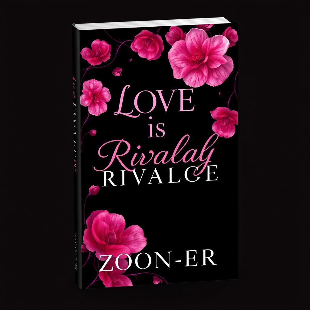A book cover design featuring a black and pink color theme, conveying a dark romance aesthetic