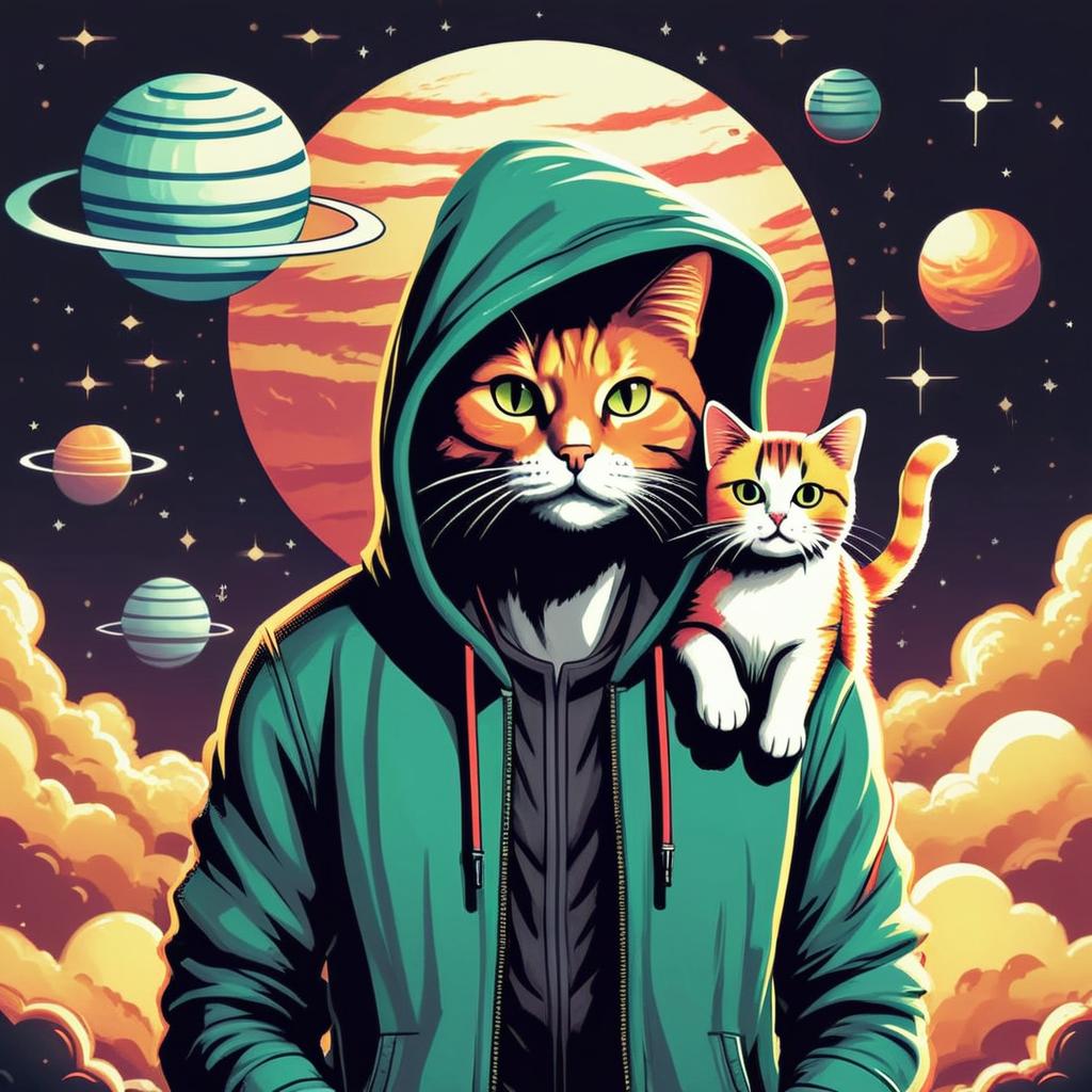 change the color of the cat to black and white