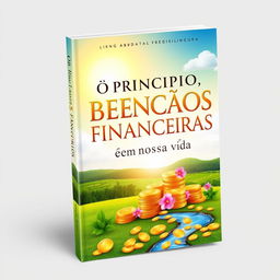 An inspiring book cover design for 'O Princípio de Bençãos Financeiras em Nossa Vida'