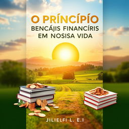 An engaging book cover for 'O Princípio de Bençãos Financeiras em Nossa Vida'