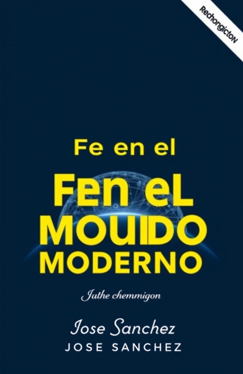 A book cover for an eBook titled 'Fe en el Mundo Moderno', featuring a modern and sleek design