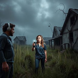 In a desolate, abandoned village, two men and one woman are caught in an adventure filled with adrenaline