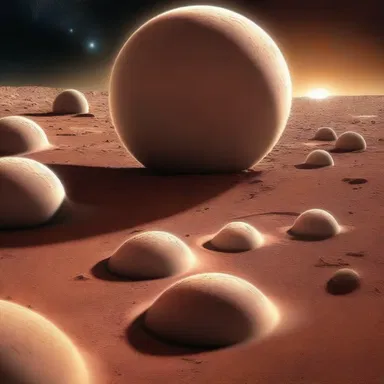 In a distant future, acidophilic bacteria have evolved to thrive in the highly acidic atmosphere of an alien planet.