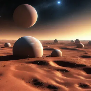 In a distant future, acidophilic bacteria have evolved to thrive in the highly acidic atmosphere of an alien planet.