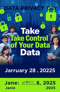 A visually engaging poster design for Data Privacy Day on January 28, 2025