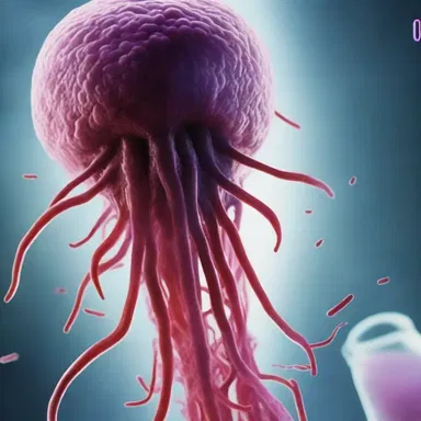 A horrifying tale unfolds when a scientific experiment accidentally unleashes a deadly strain of acidophilic bacteria, causing gruesome deaths.