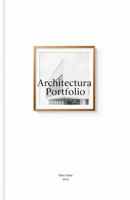 An elegant and minimalist cover page design for an architectural portfolio, featuring a sleek and modern layout