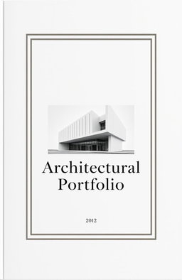 An elegant and minimalist cover page design for an architectural portfolio, featuring a sleek and modern layout