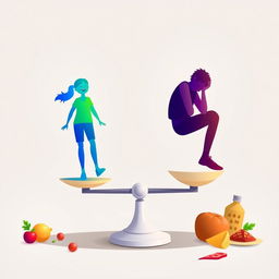 A conceptual illustration of a two-sided scale