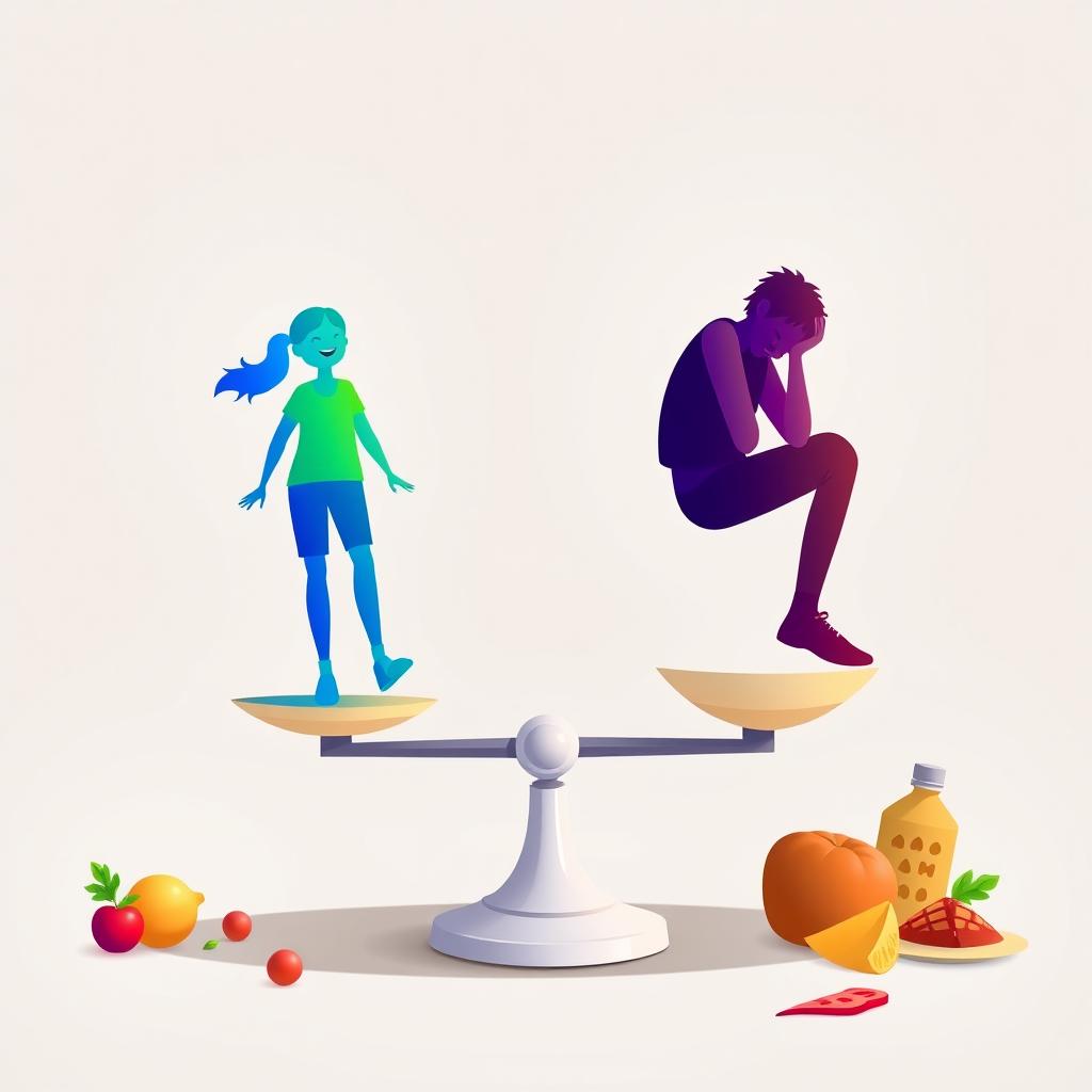 A conceptual illustration of a two-sided scale