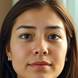 A portrait of a person with a medium-sized and ordinary face