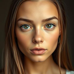 A portrait of a person with a medium-sized and ordinary face