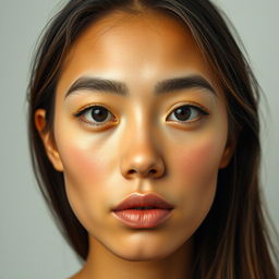 A portrait of a person with a medium-sized and ordinary face