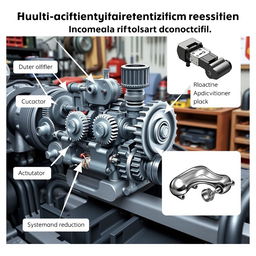 A detailed illustration of a mechanical system designed for manual gearboxes in heavy and medium vehicles, showcasing how it enables gear shifting without the need to engage the clutch
