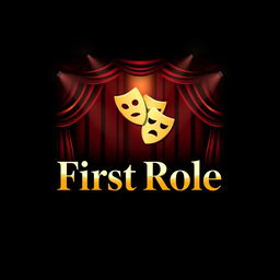 A captivating logo design for an application named 'First Role' focusing on theater