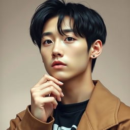 A stunning portrait of Yoongi (Suga) from BTS, showcasing his captivating features and essence