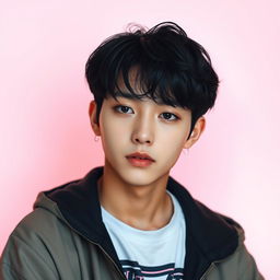 A stunning portrait of Yoongi (Suga) from BTS, showcasing his captivating features and essence