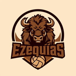 A logo design for a volleyball team called 'Ezequías'