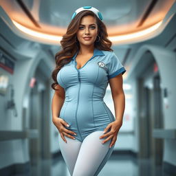 A beautiful and sexy mature woman, approximately 45 years old, with Venezuelan features and Arabic traits