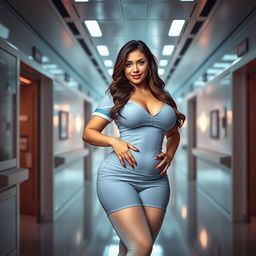 A beautiful and sexy mature woman, approximately 45 years old, with Venezuelan features and Arabic traits