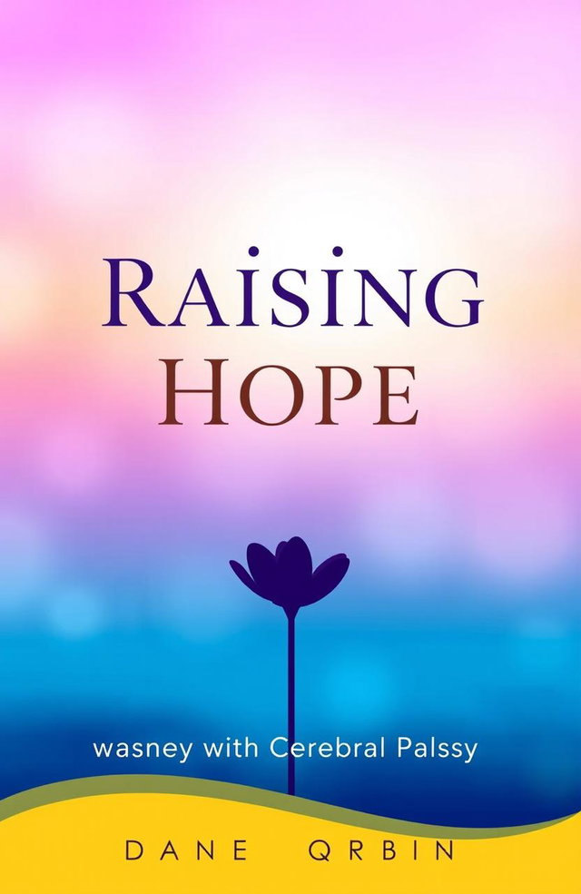 A beautiful and inspiring book cover design for 'Raising Hope: My Journey with Cerebral Palsy'
