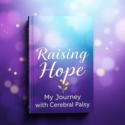 A beautifully designed book cover for 'Raising Hope: My Journey with Cerebral Palsy'