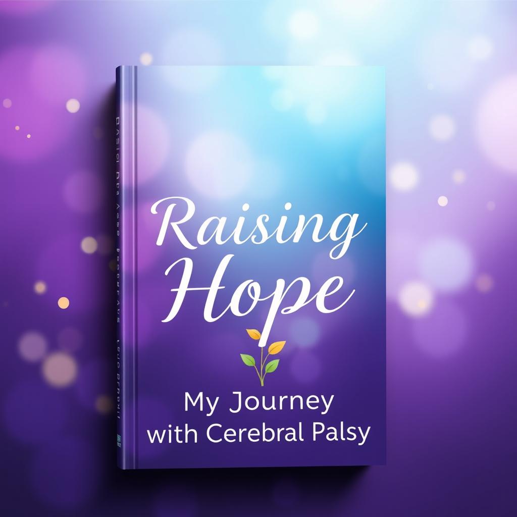 A beautifully designed book cover for 'Raising Hope: My Journey with Cerebral Palsy'
