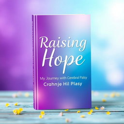 A beautifully designed book cover for 'Raising Hope: My Journey with Cerebral Palsy'