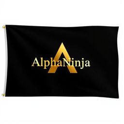 A flag design featuring a striking black background with an elegant golden transparent vector art design