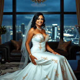A stunning and sexy MILF, 49 years old, embodying beautiful Venezuelan features