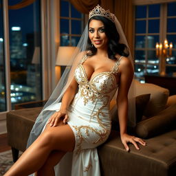 A beautifully sexy MILF, 49 years old, showcasing striking Venezuelan features