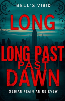A dark romance novel cover for 'Long Past Dawn' by bellicsvoid, featuring a hauntingly atmospheric skyline of New York City at twilight