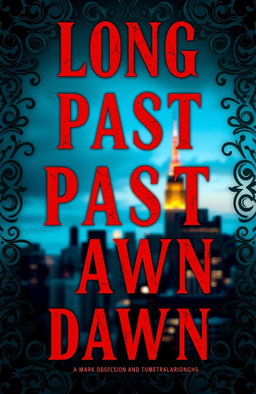 A captivating book cover for a dark romance novel titled 'Long Past Dawn'