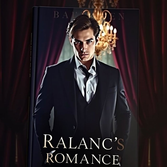 A captivating book cover featuring a seductive character, a mysterious and alluring person dressed in an elegant, dark suit, standing confidently in a dimly lit, lavish setting